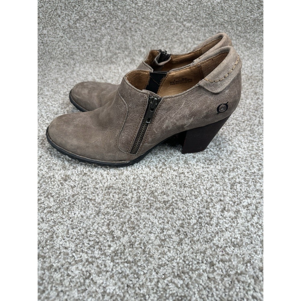 Born Rowan Women's Taupe Leather Side Zip Ankle Bootie Shoe Size 9 - Picture 5 of 11